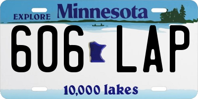 MN license plate 606LAP