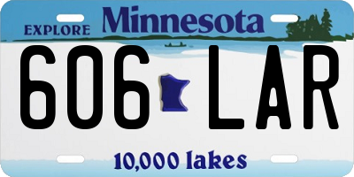 MN license plate 606LAR