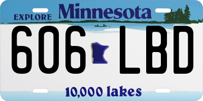 MN license plate 606LBD