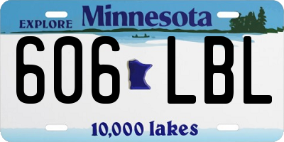 MN license plate 606LBL