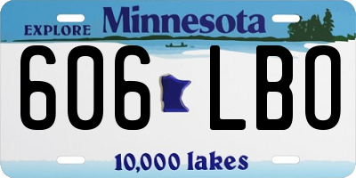 MN license plate 606LBO