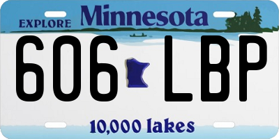 MN license plate 606LBP