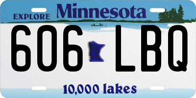 MN license plate 606LBQ