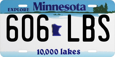 MN license plate 606LBS