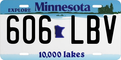 MN license plate 606LBV
