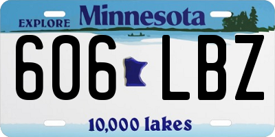 MN license plate 606LBZ
