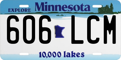 MN license plate 606LCM