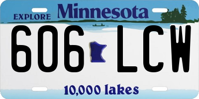 MN license plate 606LCW