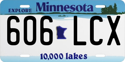 MN license plate 606LCX