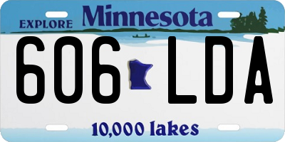 MN license plate 606LDA