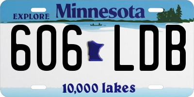 MN license plate 606LDB