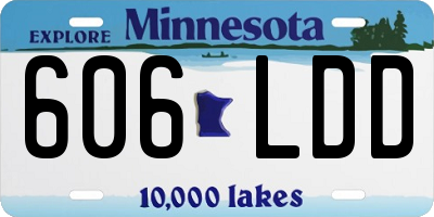 MN license plate 606LDD