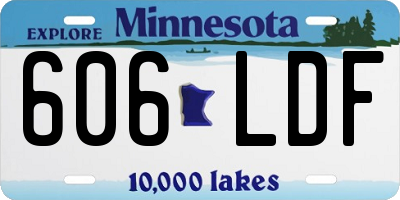 MN license plate 606LDF