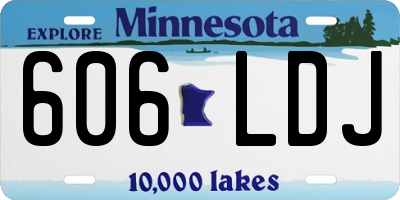MN license plate 606LDJ