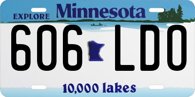 MN license plate 606LDO