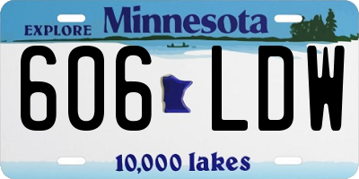 MN license plate 606LDW