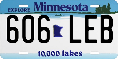 MN license plate 606LEB