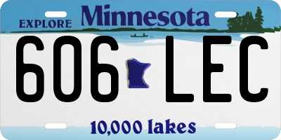 MN license plate 606LEC