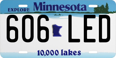 MN license plate 606LED