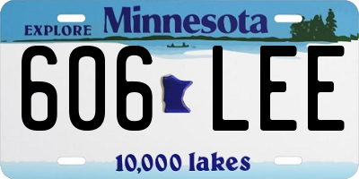 MN license plate 606LEE