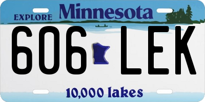 MN license plate 606LEK