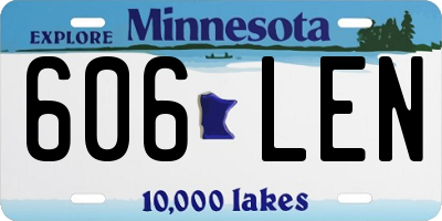 MN license plate 606LEN