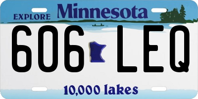 MN license plate 606LEQ
