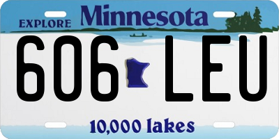 MN license plate 606LEU