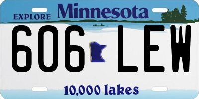 MN license plate 606LEW