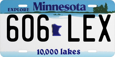 MN license plate 606LEX