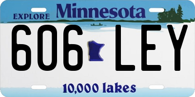 MN license plate 606LEY