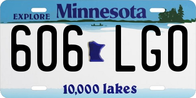 MN license plate 606LGO