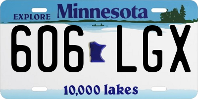 MN license plate 606LGX
