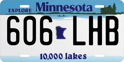 MN license plate 606LHB