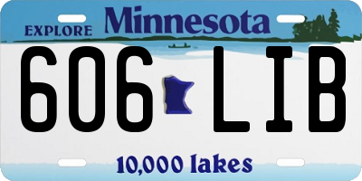 MN license plate 606LIB