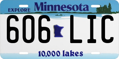 MN license plate 606LIC