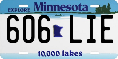 MN license plate 606LIE