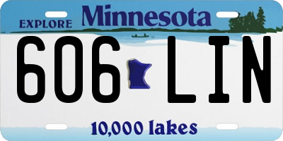 MN license plate 606LIN