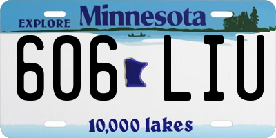 MN license plate 606LIU