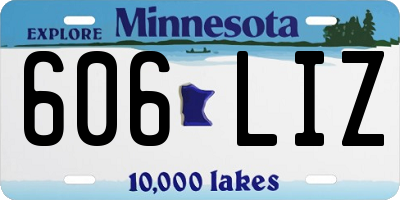 MN license plate 606LIZ