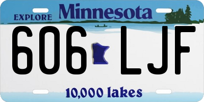 MN license plate 606LJF