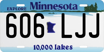 MN license plate 606LJJ