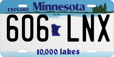 MN license plate 606LNX