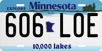 MN license plate 606LOE