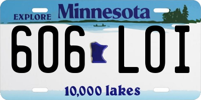 MN license plate 606LOI