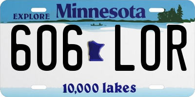 MN license plate 606LOR