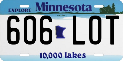 MN license plate 606LOT