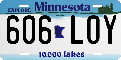 MN license plate 606LOY