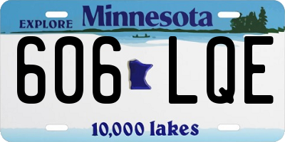 MN license plate 606LQE