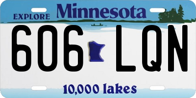 MN license plate 606LQN